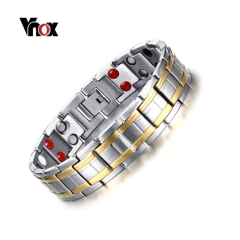 Vnox* 029 Pulseira Masculina Magnética Aço Inox