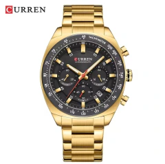 Relógio Masculino Aço Inox Chronograph Curren* 8497