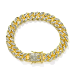 Vnox* 1259 Pulseira Masculina Strass Brilhante Niquelado - tienda online