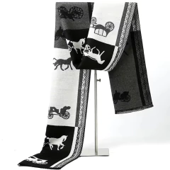 Linelue* 1883 Cachecol Masculino Branches & Horses - comprar online