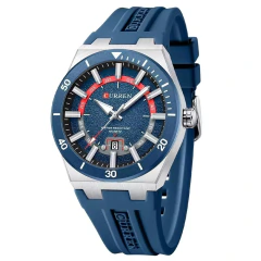 Curren* 8491 Relógio Masculino Silicone & Aço Inox - comprar online