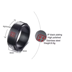 Vnox* 4654 Anel Masculino Dados Aço Inox en internet