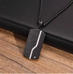 Vnox* 1689 Colar Masculino Jacaré & Strass Aço Inox - tienda online