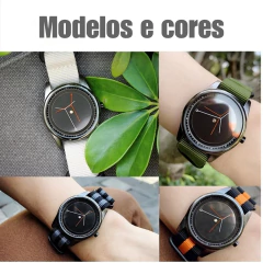 Enmex* 1799 Relógio Masculino Canvas e Aço Inox - Simple Market