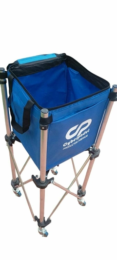 CANASTO CYBERPADEL DE ALUMINIO - PLEGABLE Y CON RUEDAS - CAPACIDAD PARA 100 PELOTITAS