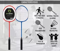 KIT DE BADMINTON SIXZERO - 2 RAQUETAS + 2 PLUMAS + FUNDA en internet