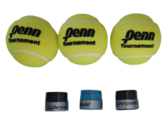 PROMO TENIS !!! 3 Pelotitas Penn + 3 Cubre grips Cyberpadel !!!