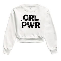 Moletom Cropped Girl Power - comprar online