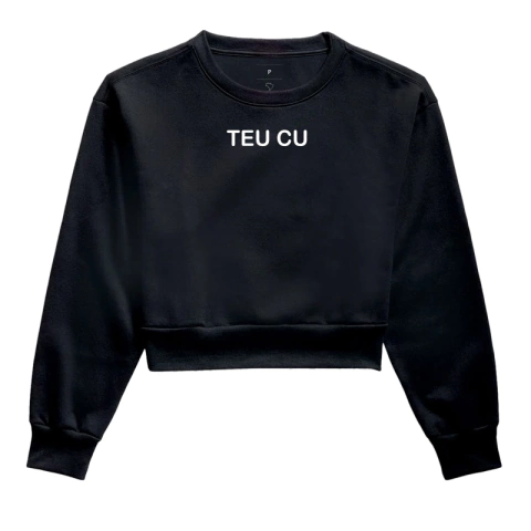 Moletom Cropped Minimalista Teu Cu