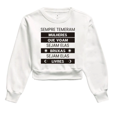 Moletom Cropped Sempre Temeram Mulheres Que Voam - comprar online