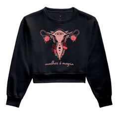 Moletom Cropped Útero - Mulher é Magia na internet