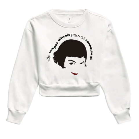 Moletom Cropped Amélie Poulain - São tempos dificeis para sonhadoras - comprar online