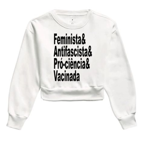 Moletom Cropped Feminista Antifascista - comprar online