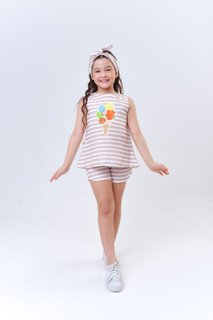 Conjunto Listrado Sorvete -  Minha Menina Kids moda infantil 
