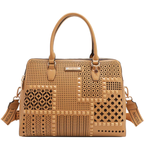 Cartera Geometric Cutout Camel Nicole Lee - comprar online
