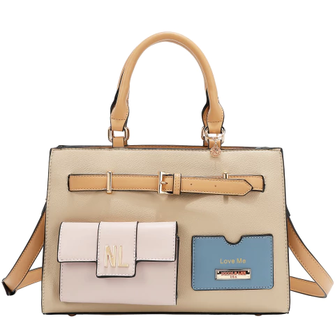 Cartera Colorblock Taupe Nicole Lee - comprar online