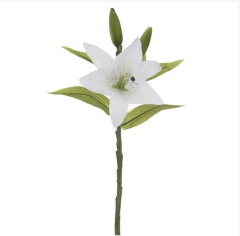 Galho Lirio Artificial Branco 37cm