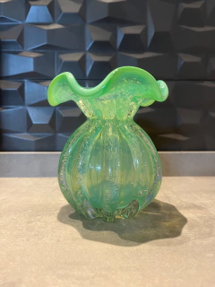 vaso de vidro trouxinha (verde Jade) - 16x14cm - comprar online
