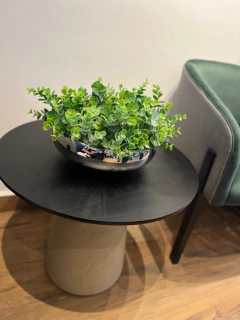 centro de mesa em vaso de vidro espelhado prata 20x30cm - Cristal Garden