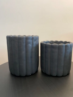 Vaso Cachepo Em Cimento 18Cm - preto - loja online