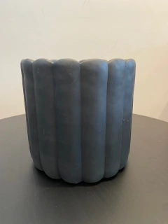 Vaso Cachepo Em Cimento 18Cm - preto - Cristal Garden