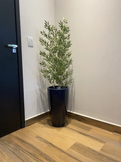 Bambu reto artificial com 3 hastes 1,00 metro completo com vaso - Cristal Garden