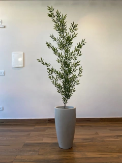 Bambu reto artificial 1,50 metros completo com vaso - loja online