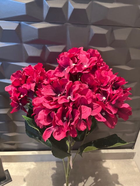 Buque Hortênsia Artificial Fúcsia 48Cm