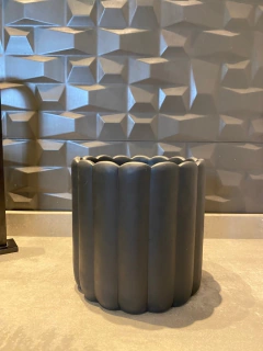 Imagem do Vaso Cachepo Em Cimento 18Cm - preto