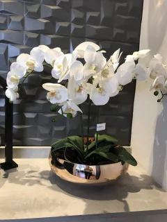 Arranjo orquidea x 3 - 45cm - Cristal Garden