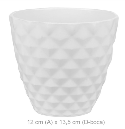 Vaso Melamina 3D branco 12x12,5cm