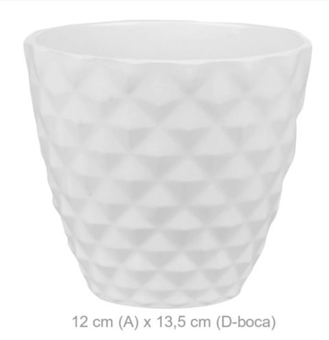 Vaso Melamina 3D branco 12x12,5cm