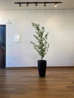 Bambu reto artificial 1,50 metros completo com vaso - loja online