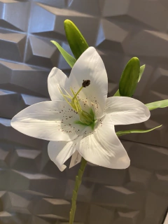 Galho Lirio Artificial Branco 37cm - comprar online