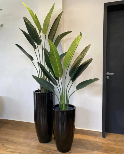 Palmeira viajante artificial com pote - 1,20 metros