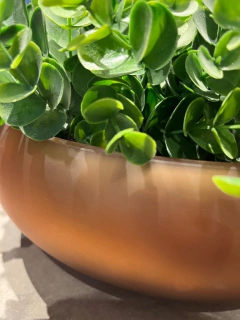 centro de mesa EM VASO DE VIDRO COBRE FOSCO - 20X30CM - Cristal Garden