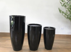 Imagem do Vaso Esmaltado 52x30Cm - Preto
