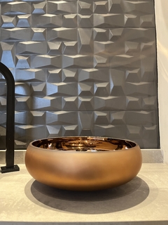 vaso de vidro 26,5x10,5cm (Cobre Fosco) - Cristal Garden