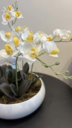 Arranjo centro de mesa orquídeas permanente 40cm - loja online