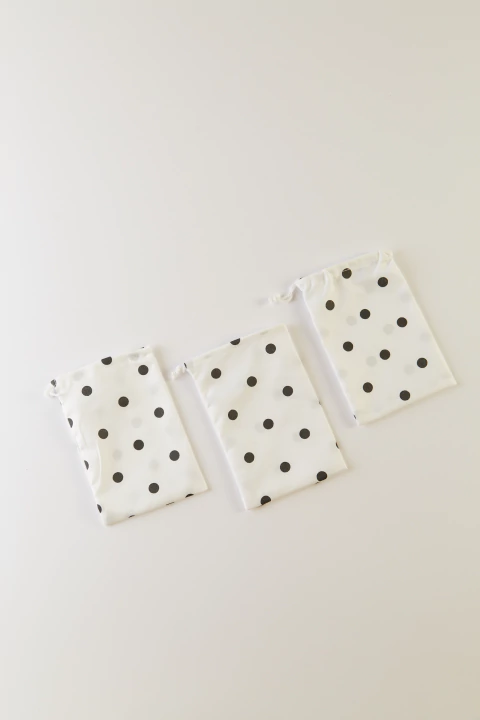 BOLSITAS TELA DOTS X3