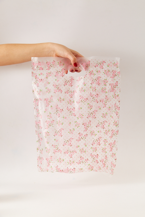 BOLSAS PLASTICAS FLORCITAS ROSAS x25u - comprar online