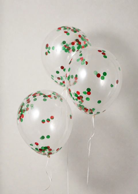GLOBO CONFETTI NAVIDAD X5