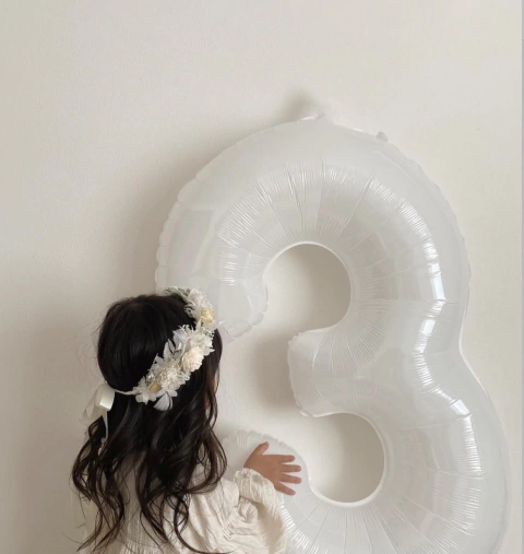 GLOBOS NUMERO BLANCO 80cm