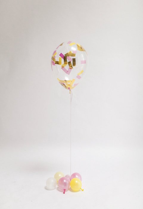Globos confetti rectangular x5