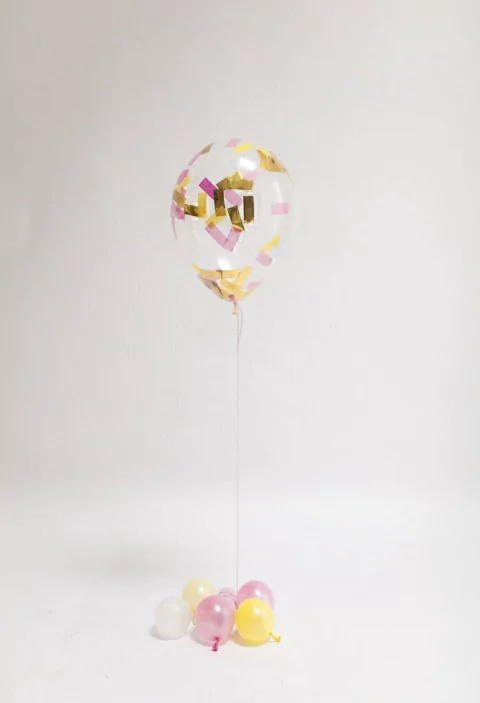 Globos confetti rectangular x5