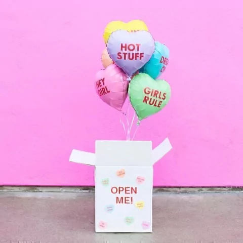 Globos corazon pastel