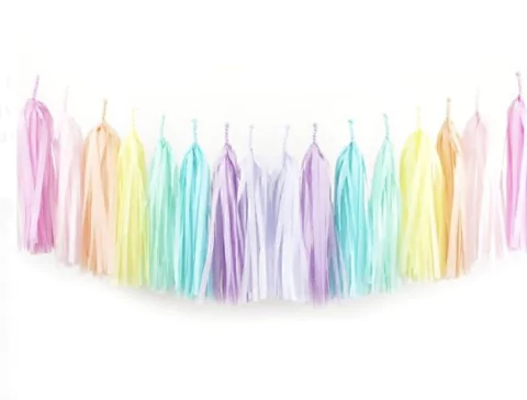 Guirnalda de flecos surtido pastel
