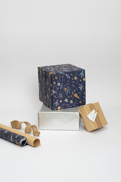 PAPEL NAVIDAD ADORNOS AZUL - comprar online