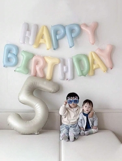 GLOBOS HAPPY BDAY PASTEL - comprar online