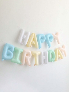 GLOBOS HAPPY BDAY PASTEL